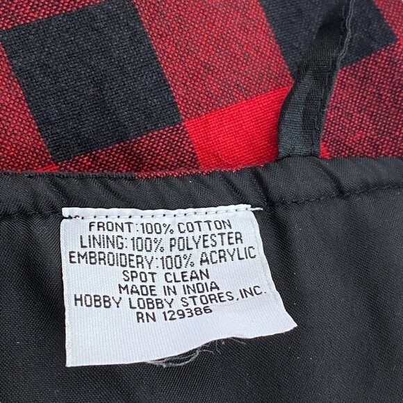 Buffalo Check Treeskirt Rustic Holiday Decor Reindeer Snowflakes - Picture 9 of 10